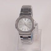 Couple Watches Silver Chain with Silver Dial